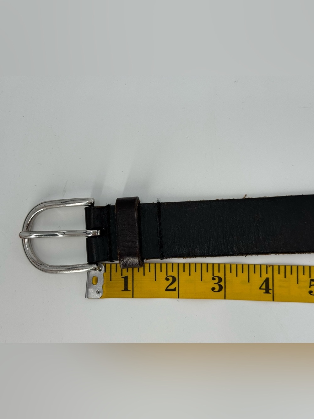 Vintage Very Worn Black Leather Belt 34 - Picture 5 of 8
